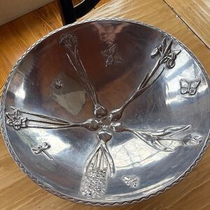 Mariposa Silver Floral and Butterfly Bowl